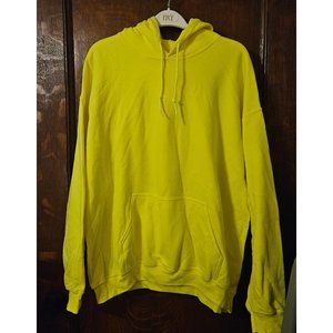 Pull Over Hoodie Neon Yellow Size XL